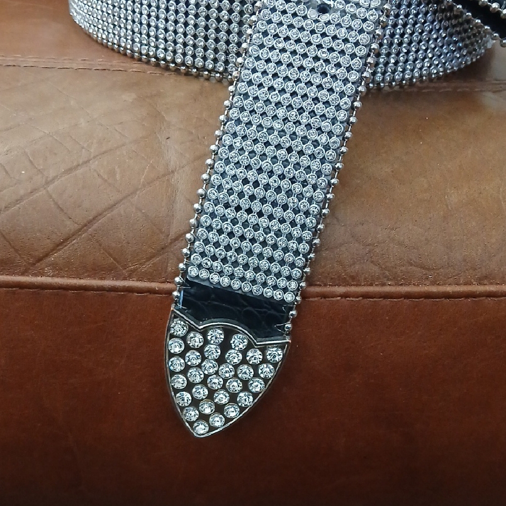 Glamorous Silver Rhinestone Sparkling Women's Bel… - image 2